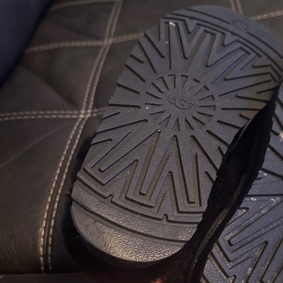 UGG Women's Midnight Black Plush Clogs / Disquette style - Picture 5 of 8